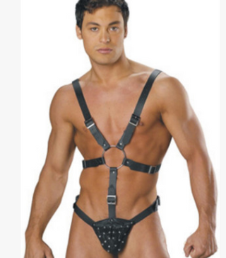 Men's Body Harness Chained Jumpsuits